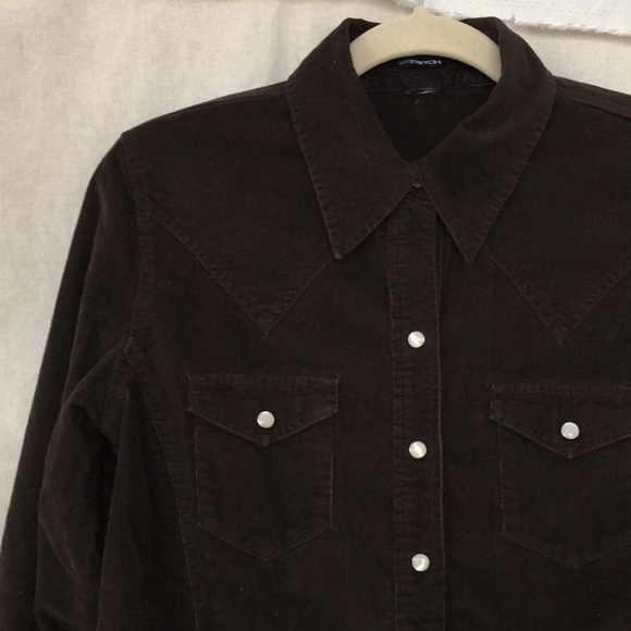 GAP Tops - Gap stretch western corduroy slim shirt snap